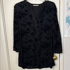Timeson Black Floral Women's 3/4 sleeve Blouse
